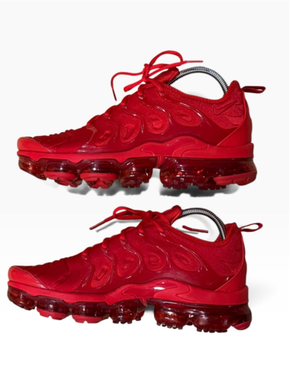 Nike Air VaporMax Plus Triple Red Sneakers Men's Size 9.5 CW6973-600 - Picture 4 of 10